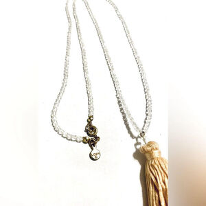 Loft Clear Bead and Tassel Necklace
